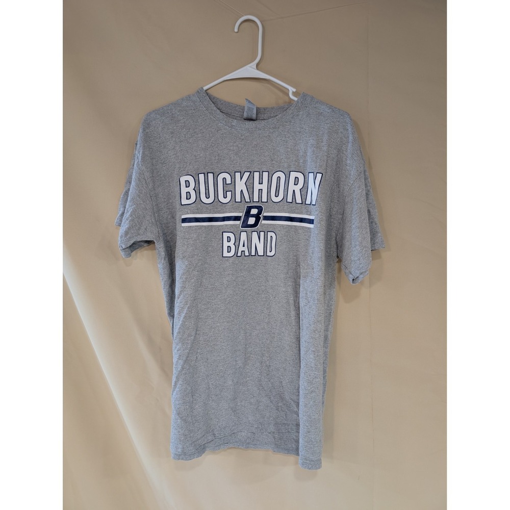 BUCKHORN Band T-Shirt GILDAN Ultra Cotton Gray Size Large – School Spirit Tee - Picture 1 of 3